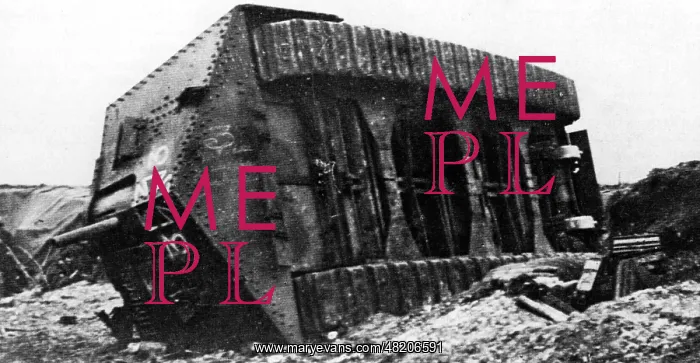: German capsized tank on the Western Front, 1918 : German capsized tank on the Western Front, 1918