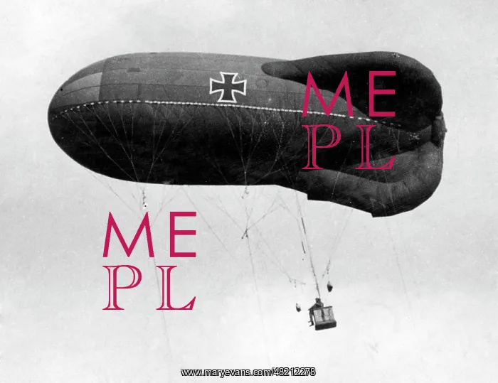 : A German captive balloon, 1919 : A German captive balloon, 1919