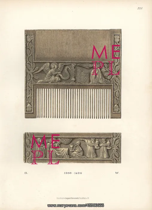 : German carved comb from the 14th century : German carved comb from the 14th century