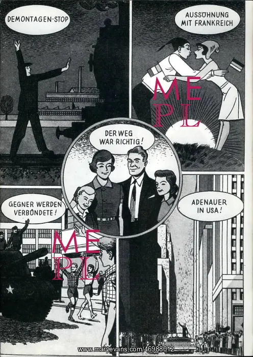 : German CDU party comic strip election material : German CDU party comic strip election material