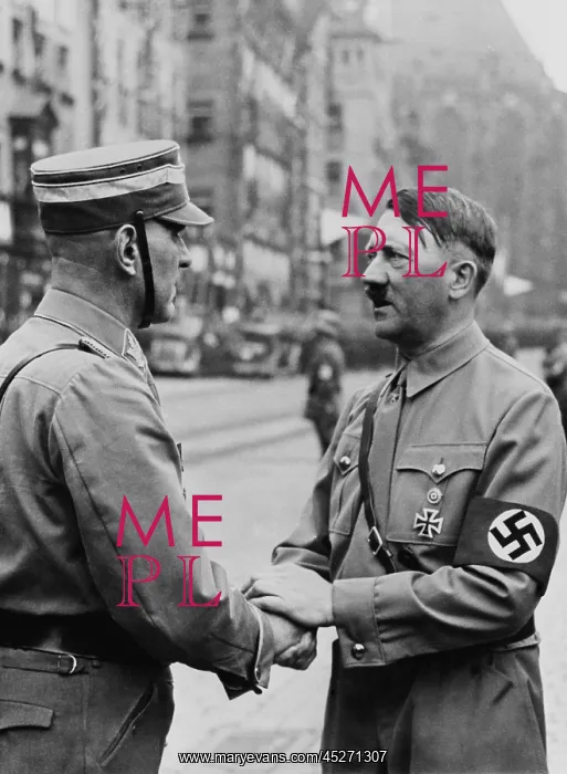 : German Chancellor, Adolf Hitler, shaking hands : German Chancellor, Adolf Hitler, shaking hands