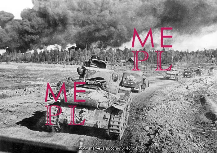 : German convoy during the combat for Vyazma, 1941 : German convoy during the combat for Vyazma, 1941