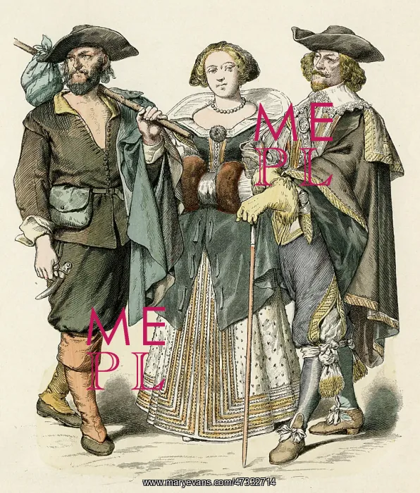: German Costume circa 1650 : German Costume circa 1650