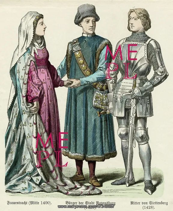 : German Costume Early 15th century : German Costume Early 15th century