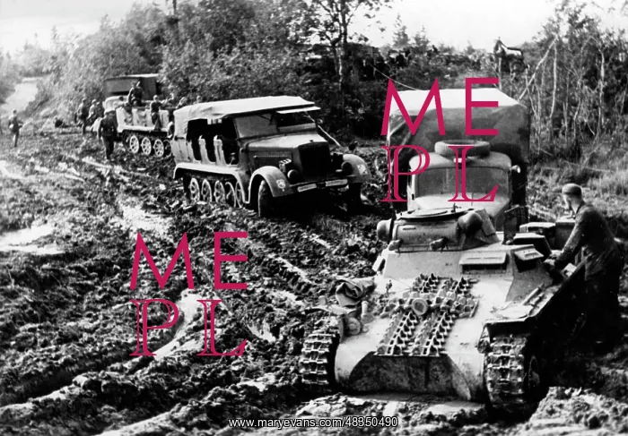 : German crawler type vehicles in the area of Rzhev, Augus : German crawler type vehicles in the area of Rzhev, Augus