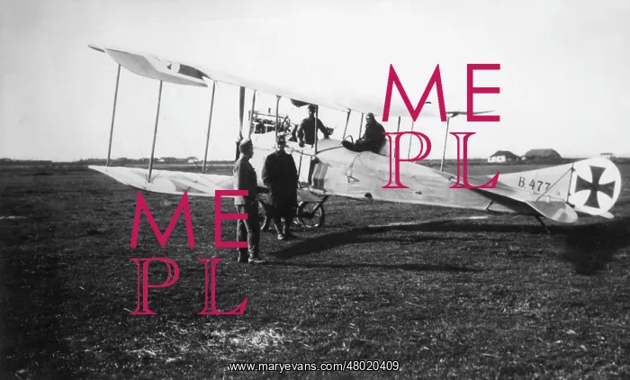 : German crew with biplane, Galicia, WW1 : German crew with biplane, Galicia, WW1