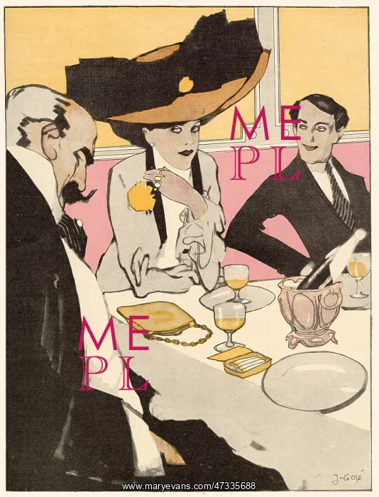 : THREE GERMAN DINERS 1910 : THREE GERMAN DINERS 1910