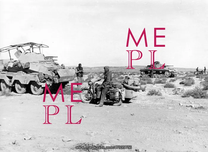 : German dispatch rider in desert, WW2 : German dispatch rider in desert, WW2