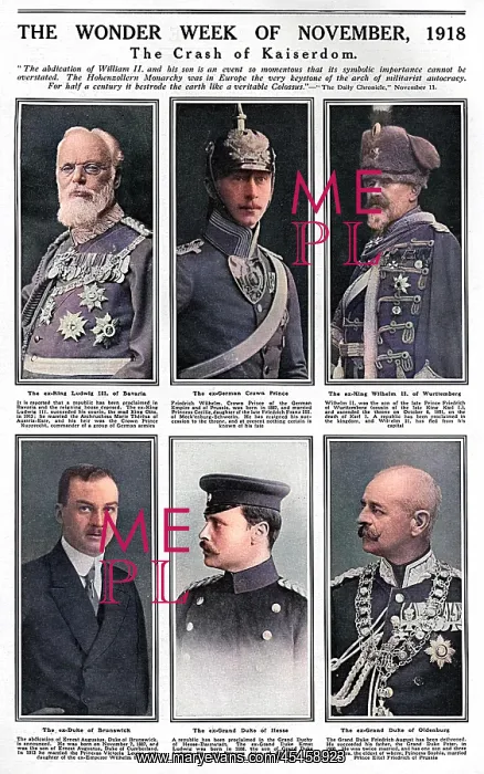  : German ex-royalty following end of First World War