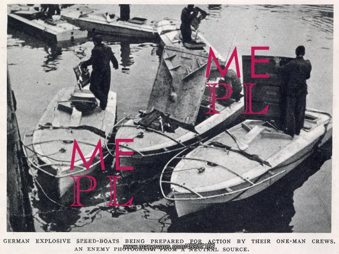 : German Explosive Speed-boats; Second World War, 1944 : German Explosive Speed-boats; Second World War, 1944