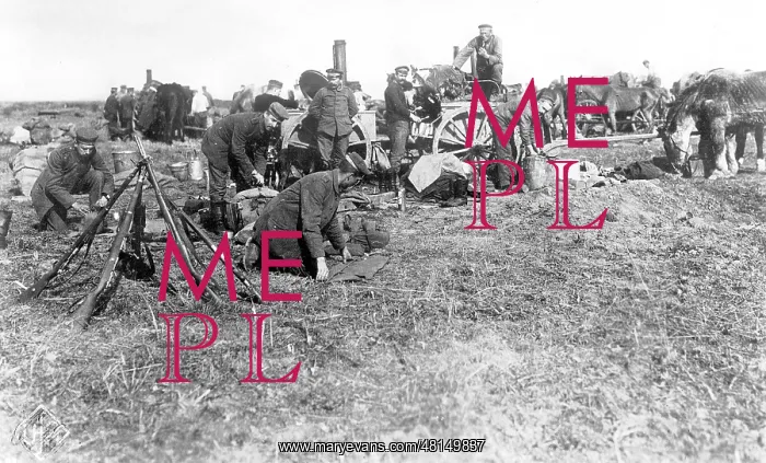 : German field kitchen on the Eastern Front, 1914 : German field kitchen on the Eastern Front, 1914