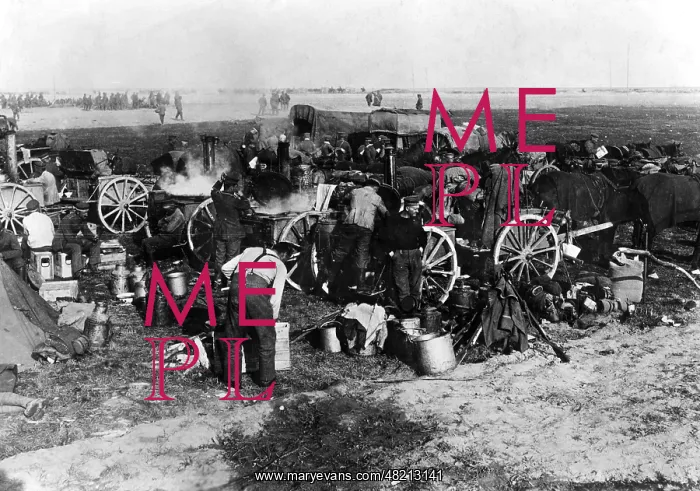 : German field kitchen at the Western Front, 1917 : German field kitchen at the Western Front, 1917