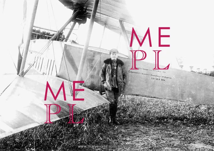 : German fighter pilot before his plane, 1914 : German fighter pilot before his plane, 1914