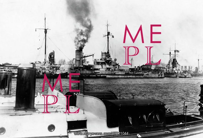 : German fleet in a harbour, 1916 : German fleet in a harbour, 1916