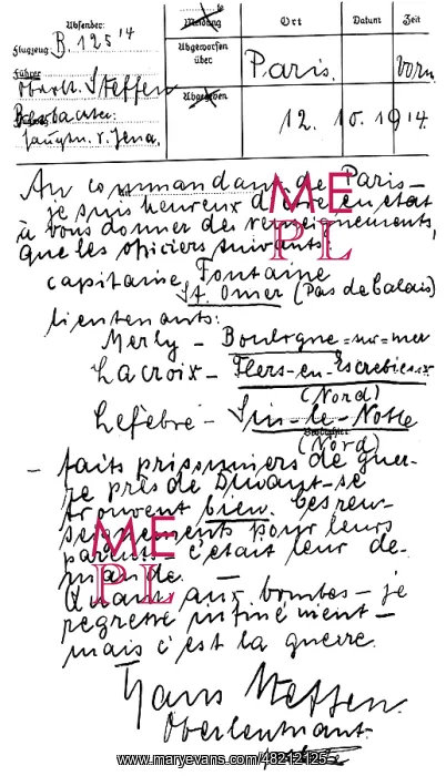 : German flyer dropped over Paris, 1914 : German flyer dropped over Paris, 1914