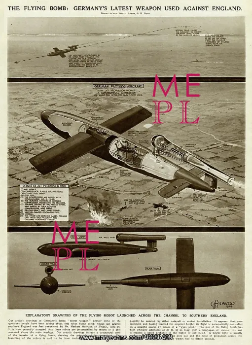 : German flying bomb by G. H. Davis : German flying bomb by G. H. Davis