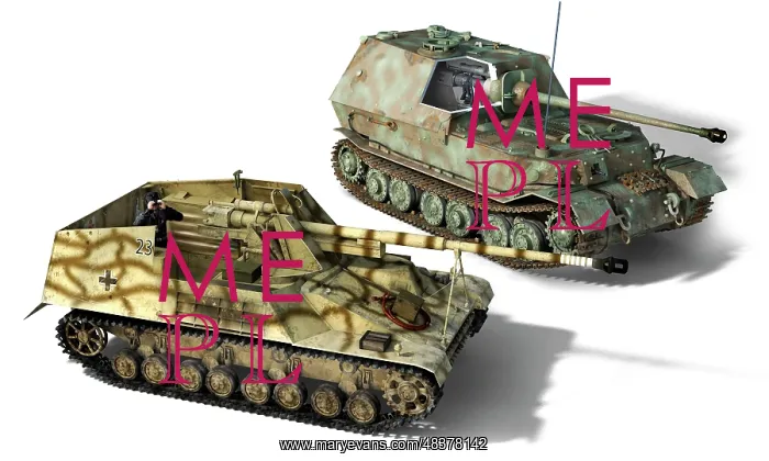 : Two German heavy tank destroyers equipped with : Two German heavy tank destroyers equipped with