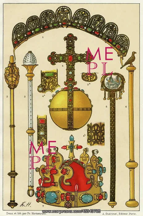 : German imperial crown, Sceptres, Orb and Bohemian Crown : German imperial crown, Sceptres, Orb and Bohemian Crown