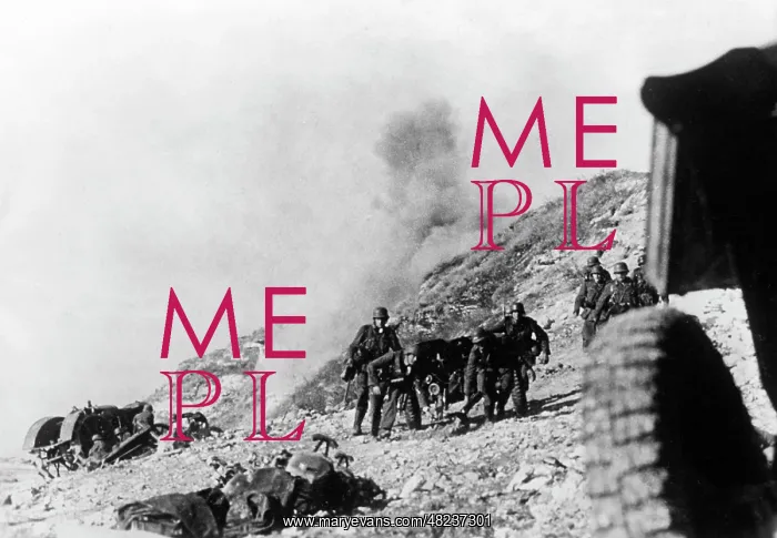 : German infantry under artillery fire on the Dnieper, 1941 : German infantry under artillery fire on the Dnieper, 1941