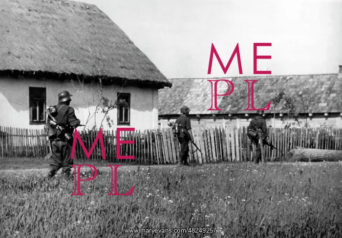 : German infantry in a village on the Eastern Front, 1941 : German infantry in a village on the Eastern Front, 1941