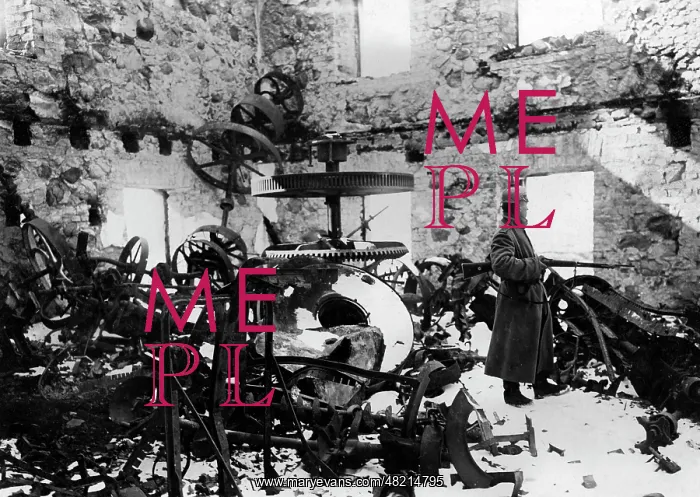 : German infantryman in a shooted mill at the Eastern Front, 1 : German infantryman in a shooted mill at the Eastern Front, 1