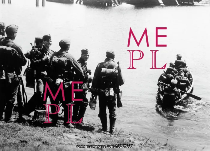 : German infantrymen cross the Dnieper River, 1941 : German infantrymen cross the Dnieper River, 1941