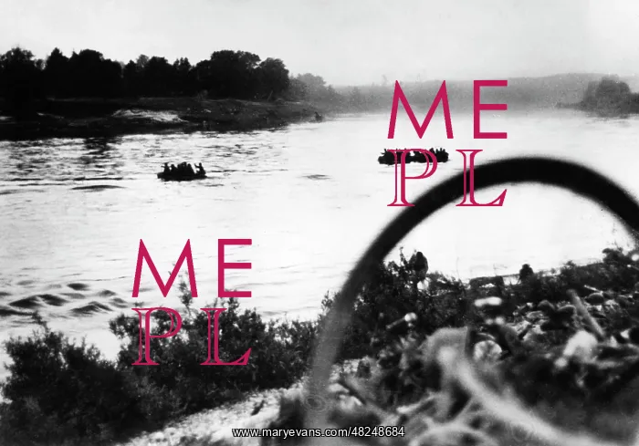 : German infantrymen cross the Memel, 1941 : German infantrymen cross the Memel, 1941