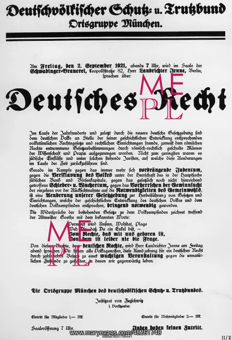 : German law, 1921 : German law, 1921