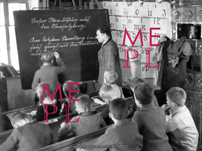 : German lesson at a village school in Bavaria : German lesson at a village school in Bavaria