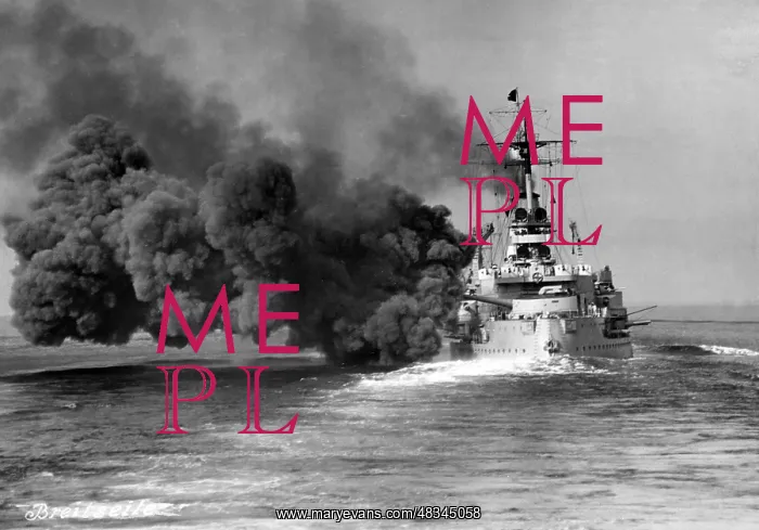 : German line ship during a gunnery exercise : German line ship during a gunnery exercise