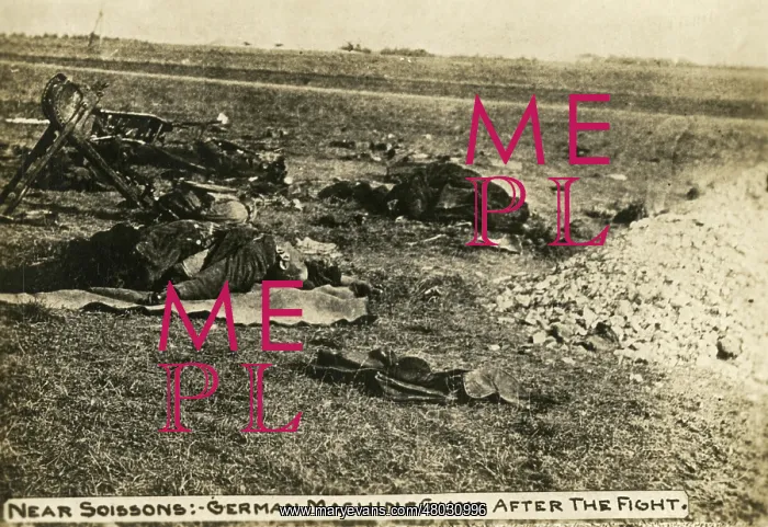 : German machine gun position near Soissons, France, WW1 : German machine gun position near Soissons, France, WW1