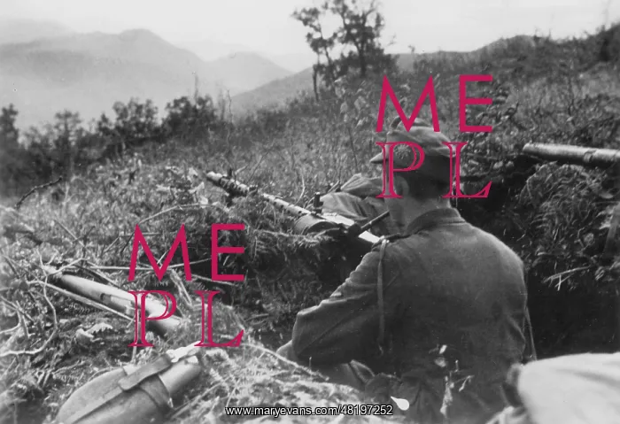 : German machine-gun post in the Caucasus, 1942 : German machine-gun post in the Caucasus, 1942