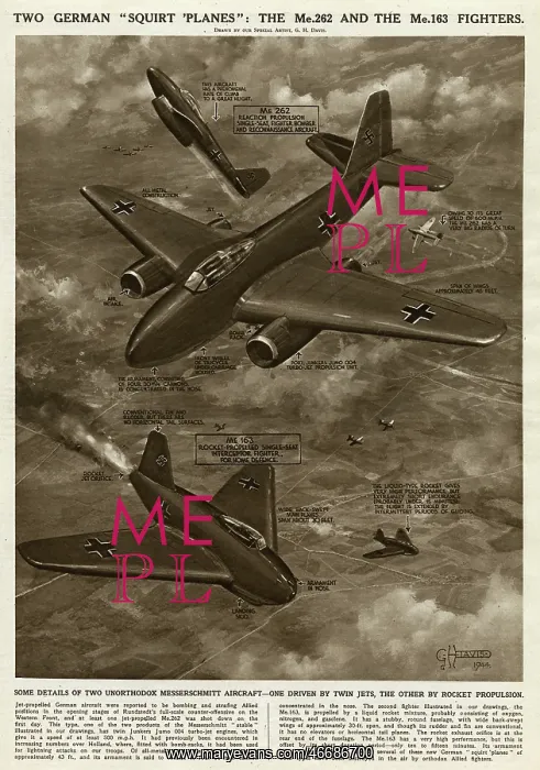 : Two German Messerschmitts by G. H. Davis : Two German Messerschmitts by G. H. Davis