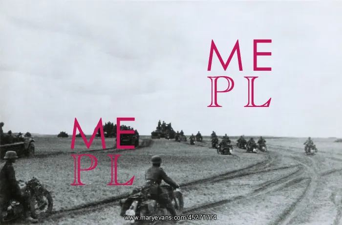 : German motorcycle invasion troops in the Summer : German motorcycle invasion troops in the Summer