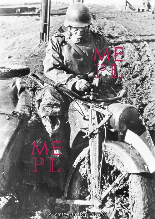 : German motorcyclist on the Eastern front, 1941 : German motorcyclist on the Eastern front, 1941