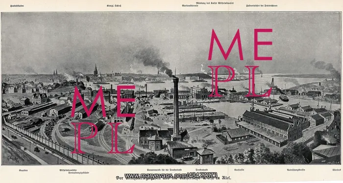 : German naval base and Royal Dockyards, Kiel. From : German naval base and Royal Dockyards, Kiel. From