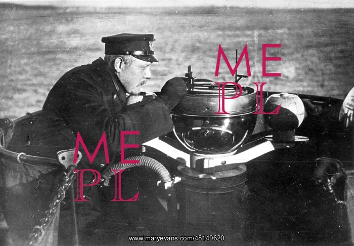 : German naval officer with compass : German naval officer with compass