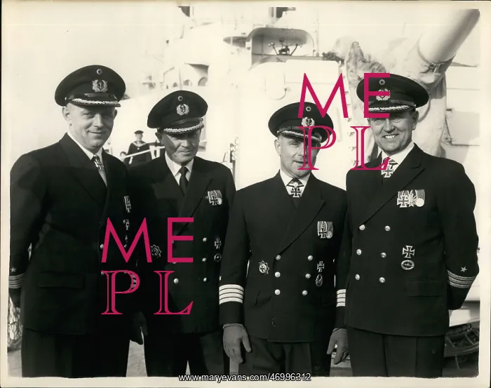 : German naval officers on visit to Chatham, Kent : German naval officers on visit to Chatham, Kent