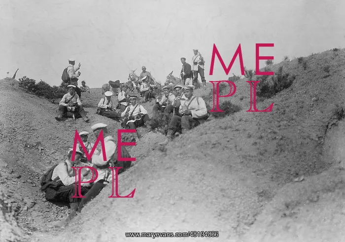 : German navy soldiers at a rest stop, 1900 : German navy soldiers at a rest stop, 1900