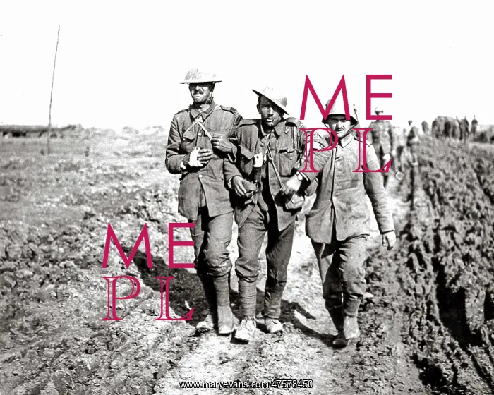 : German NCO and two wounded guardsmen, WW1 : German NCO and two wounded guardsmen, WW1