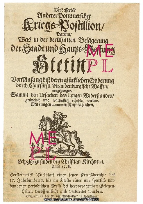 : GERMAN NEWS SHEET 1678 : GERMAN NEWS SHEET 1678
