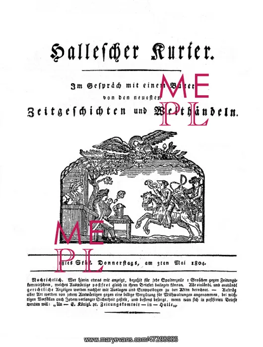 : GERMAN NEWSPAPER 1804 : GERMAN NEWSPAPER 1804