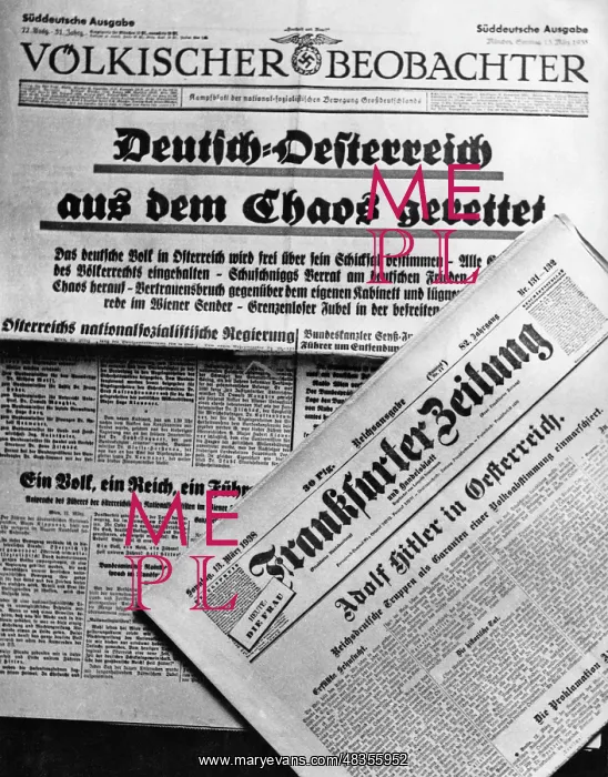 : German newspaper on the day of the annexation of Austria : German newspaper on the day of the annexation of Austria