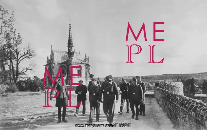 : German occupation soldiers during a visit to the medieval ca : German occupation soldiers during a visit to the medieval ca