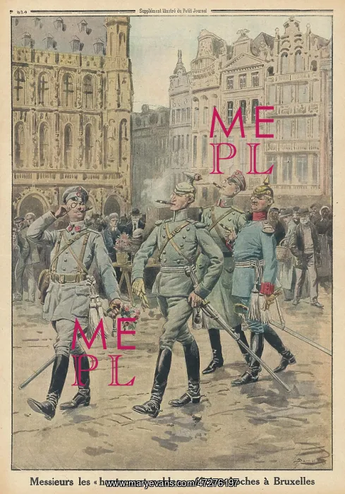  : German officers strut around Brussels