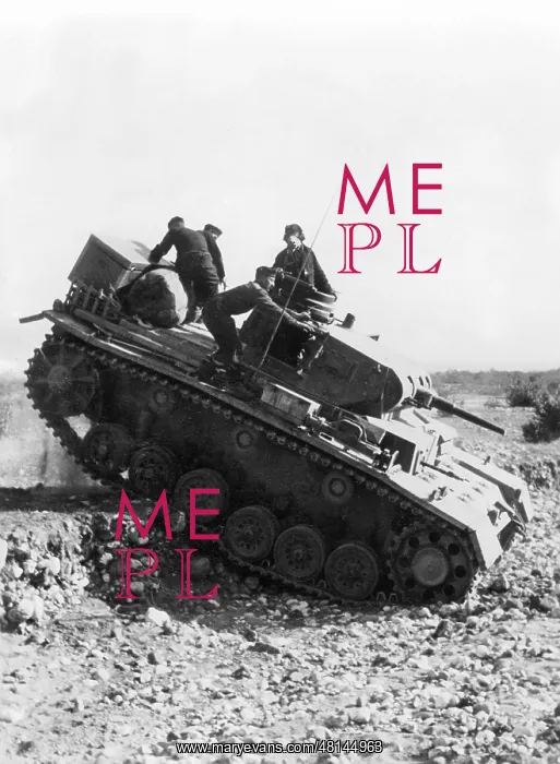 : German Panzer III during combat in Greece, 1941 : German Panzer III during combat in Greece, 1941