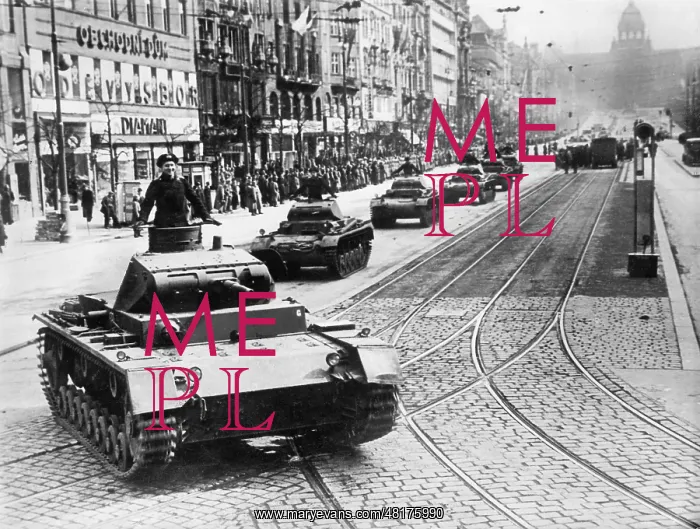 : German parade in Prague, 1939 : German parade in Prague, 1939