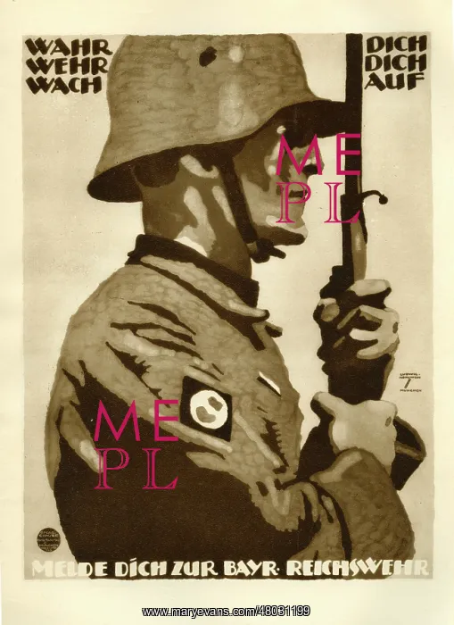 : A German paramilitary recruitment poster : A German paramilitary recruitment poster