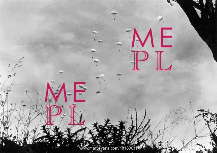 : German paratroopers jump into Crete, 1941 : German paratroopers jump into Crete, 1941