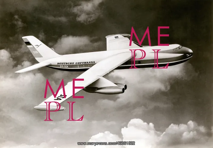 : German Passenger jet plane, 1958 : German Passenger jet plane, 1958